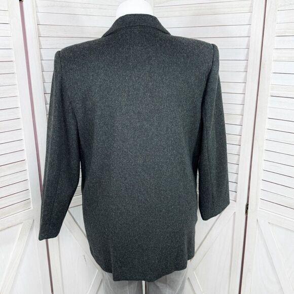 Sag Harbor Vintage Wool Blend Long Blazer Jacket Charcoal Grey 16 - Picture 4 of 14